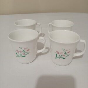 Set 4X Vintage Corningware Floral Mugs